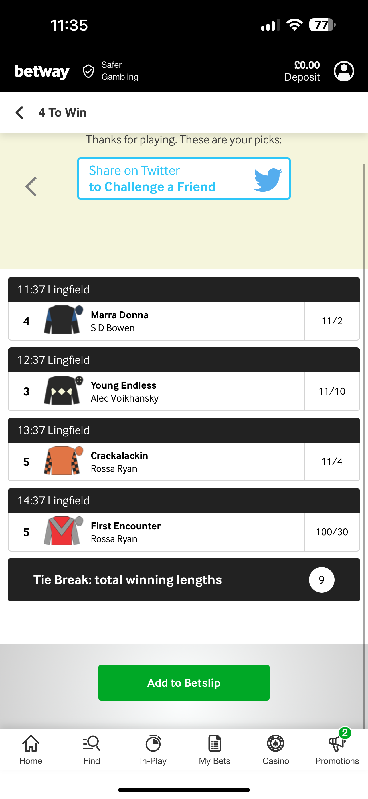 Betway 4 to win submit predictions