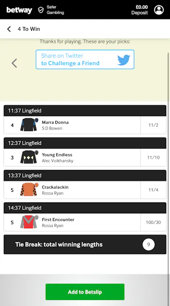 Betway 4 to win submit predictions