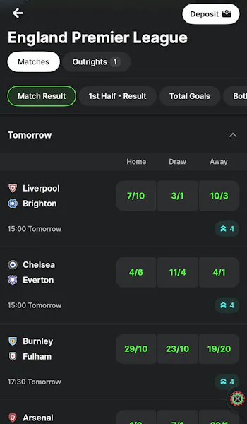 midnite - sports fixture list