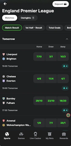 midnite - sports fixture list
