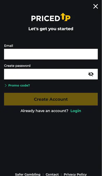 App - Pricedup - Sign up 1