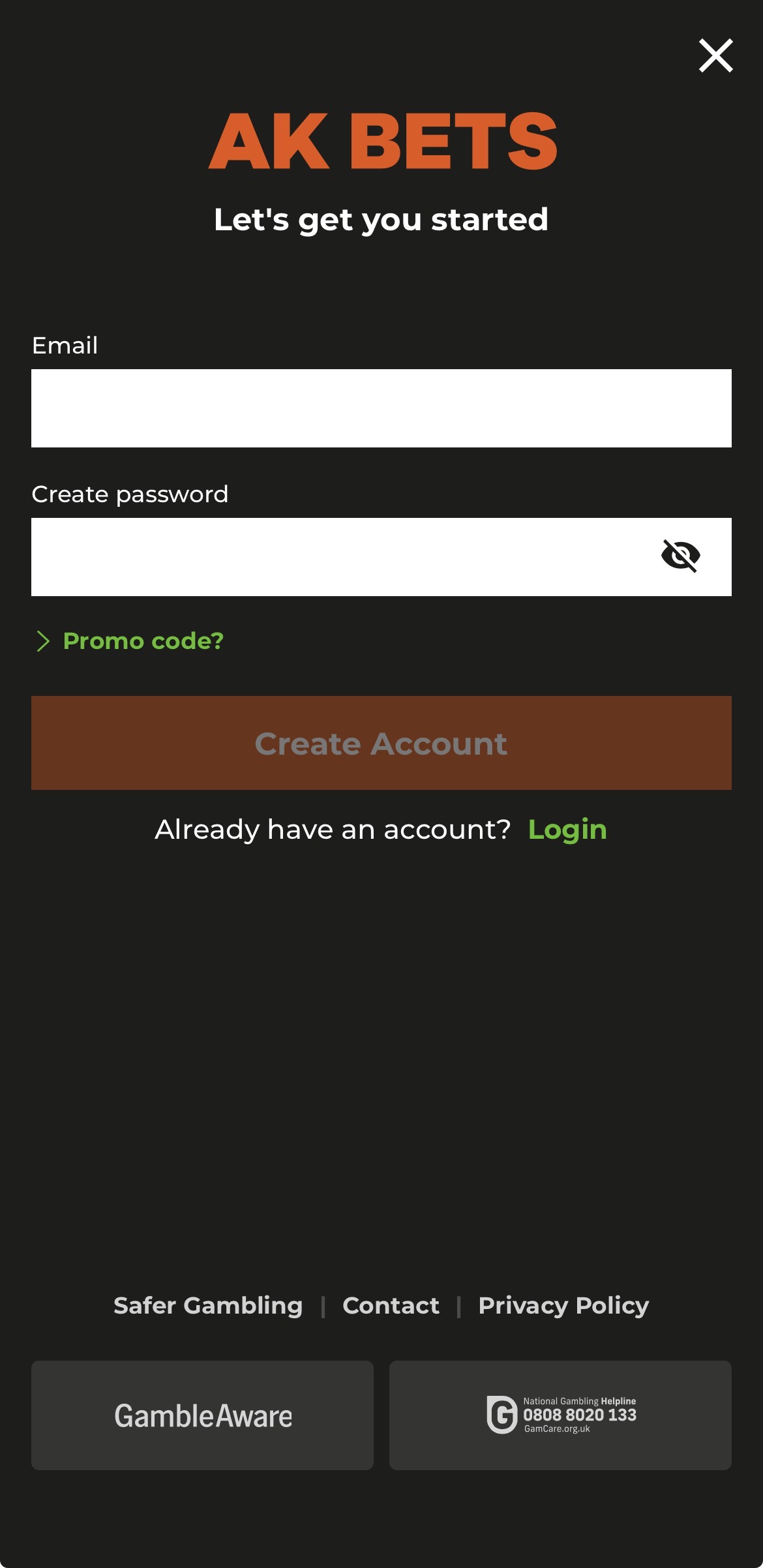 AK Bets App Register 1