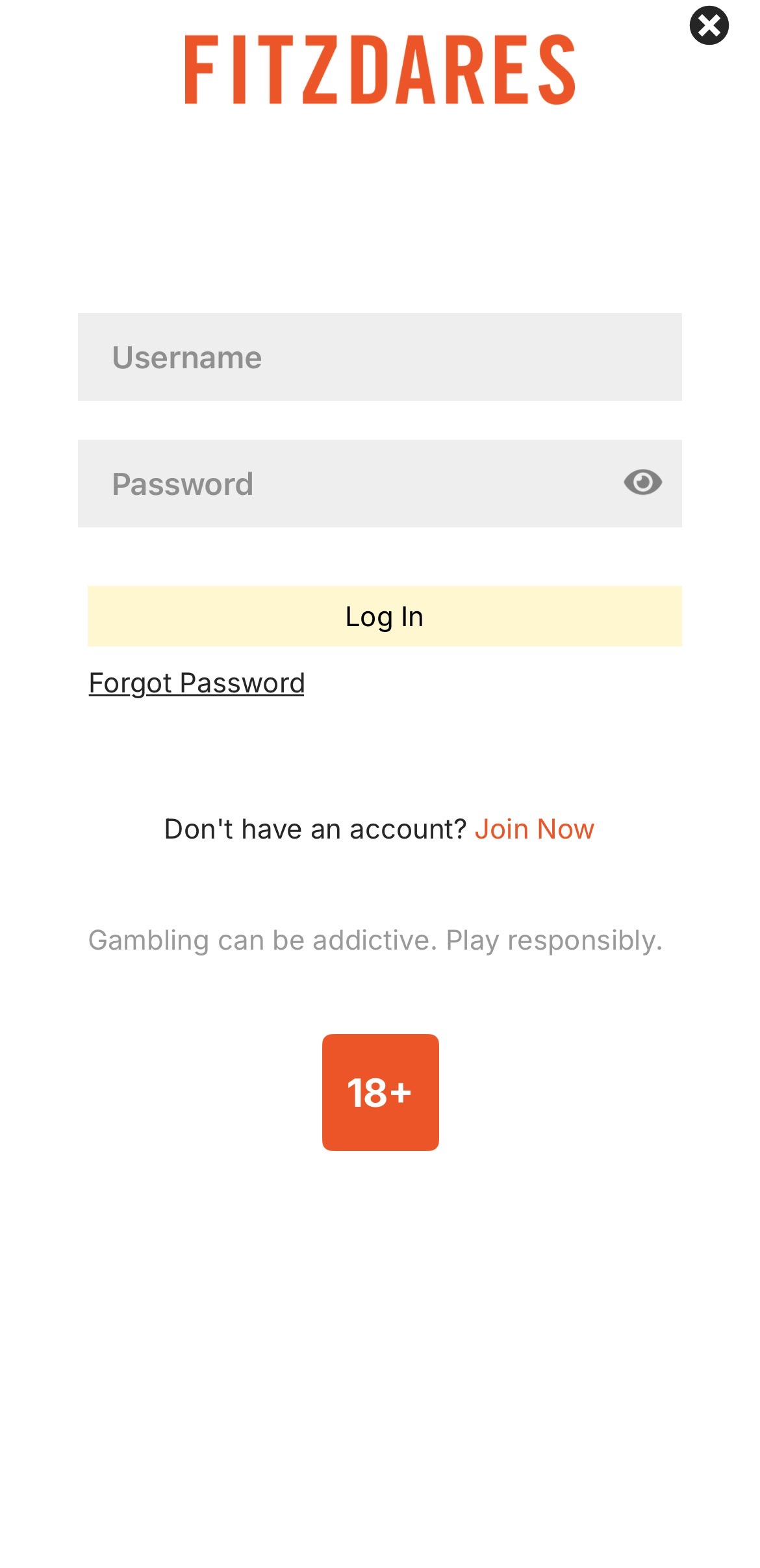 Fitzdares app sign up 1