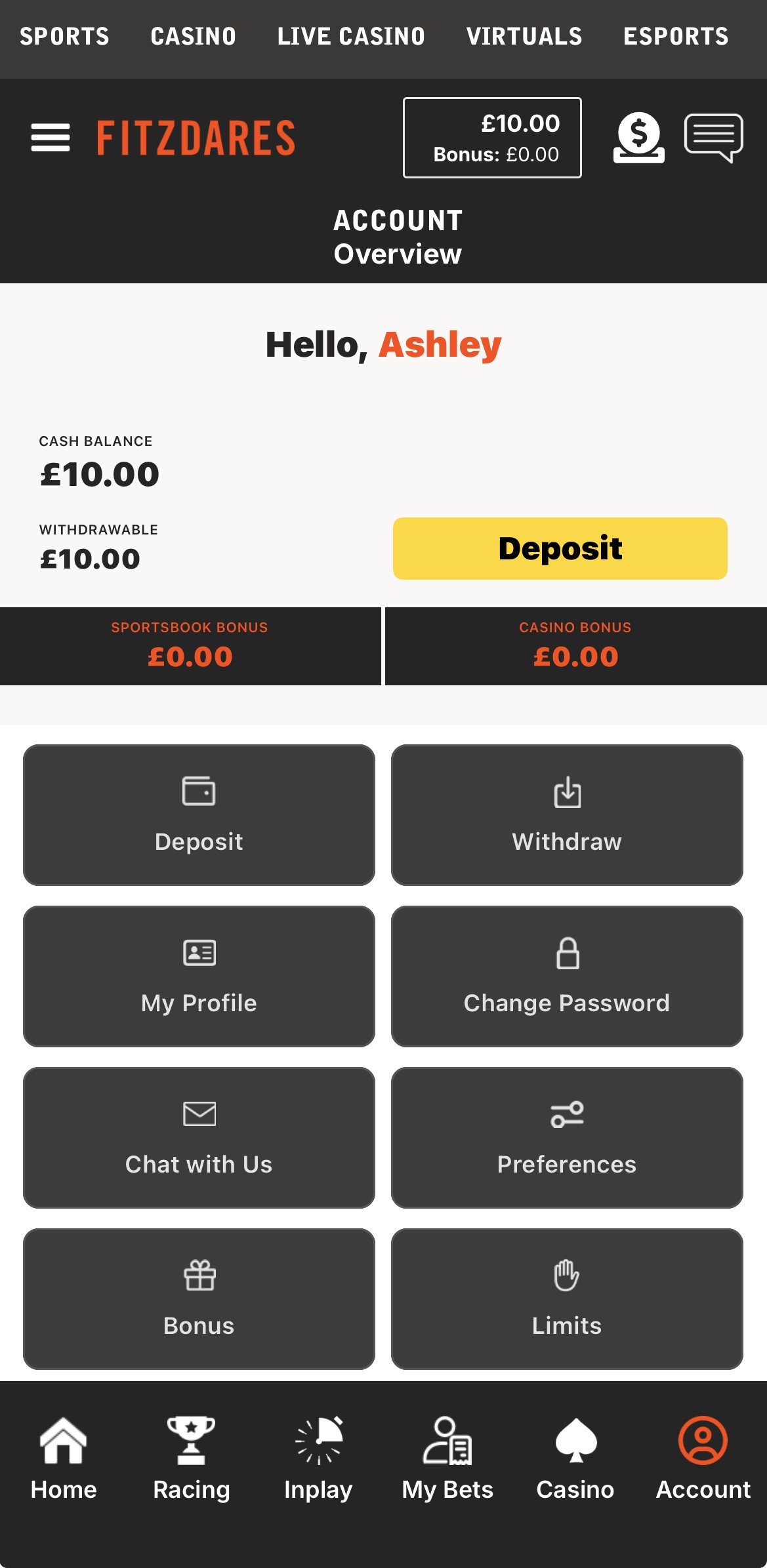 Fitzdares app withdrawal 2