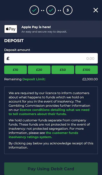 Bestodds sign up form 3