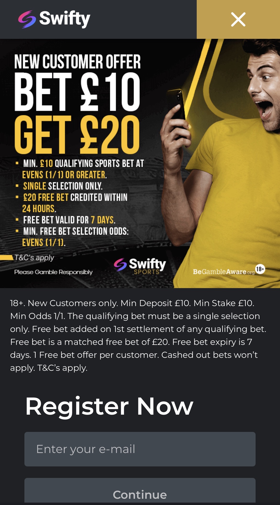 Swifty Sports Payment Methods for Bonus Codes