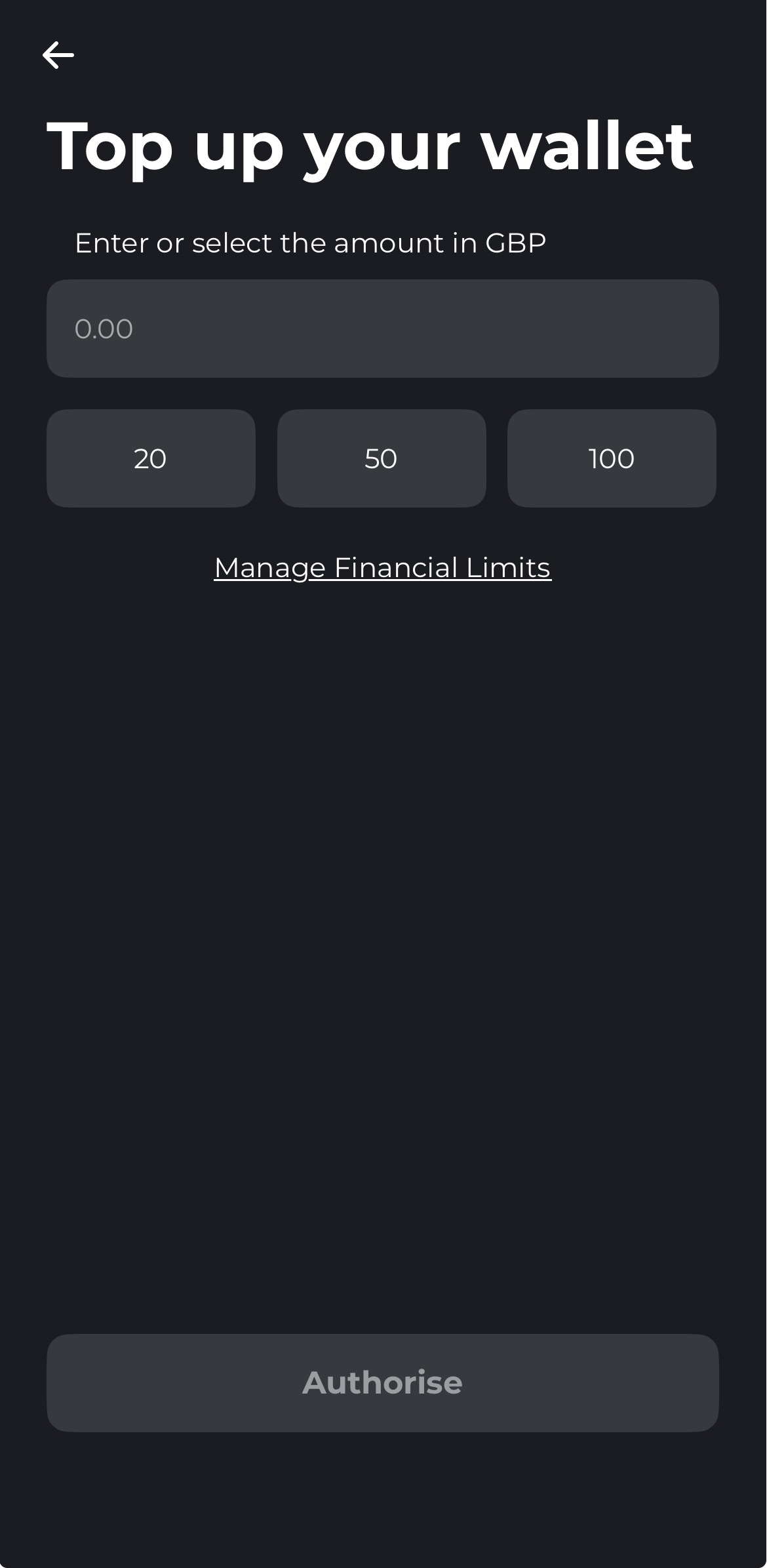 Swifty App - Deposit Amount