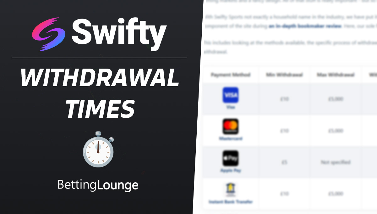 Swifty Sports withdrawal times