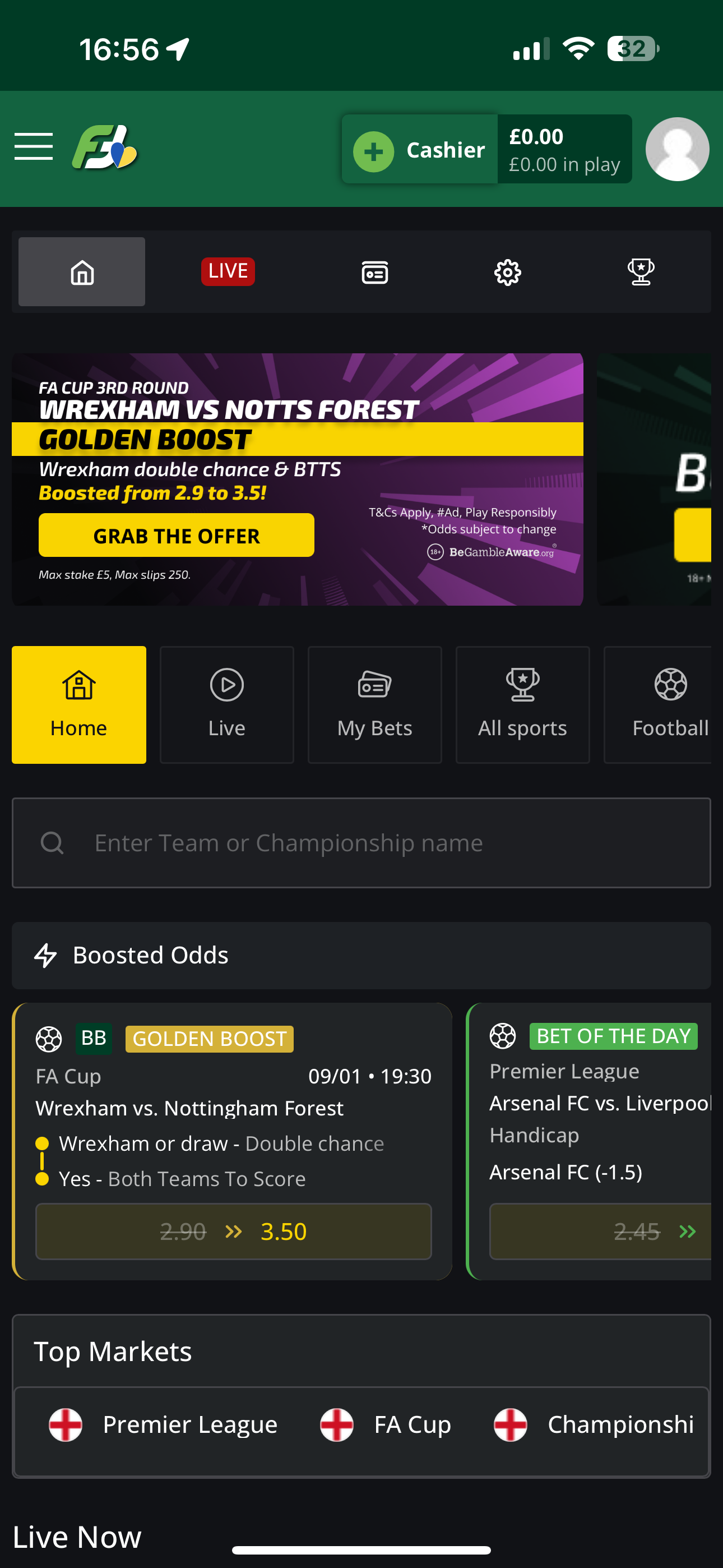 FanTeam Home W/ Account