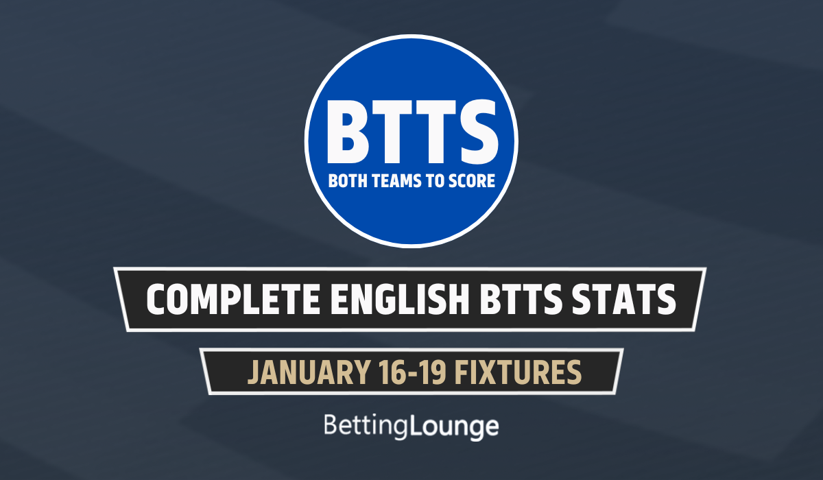 January 16-19: English Leagues Complete BTTS Stats 