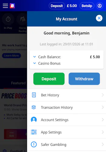 Betfred Withdraw 1