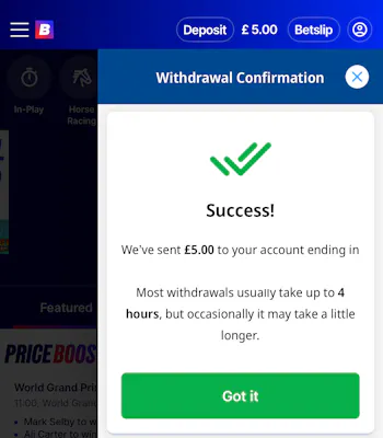 Betfred Withdraw 3