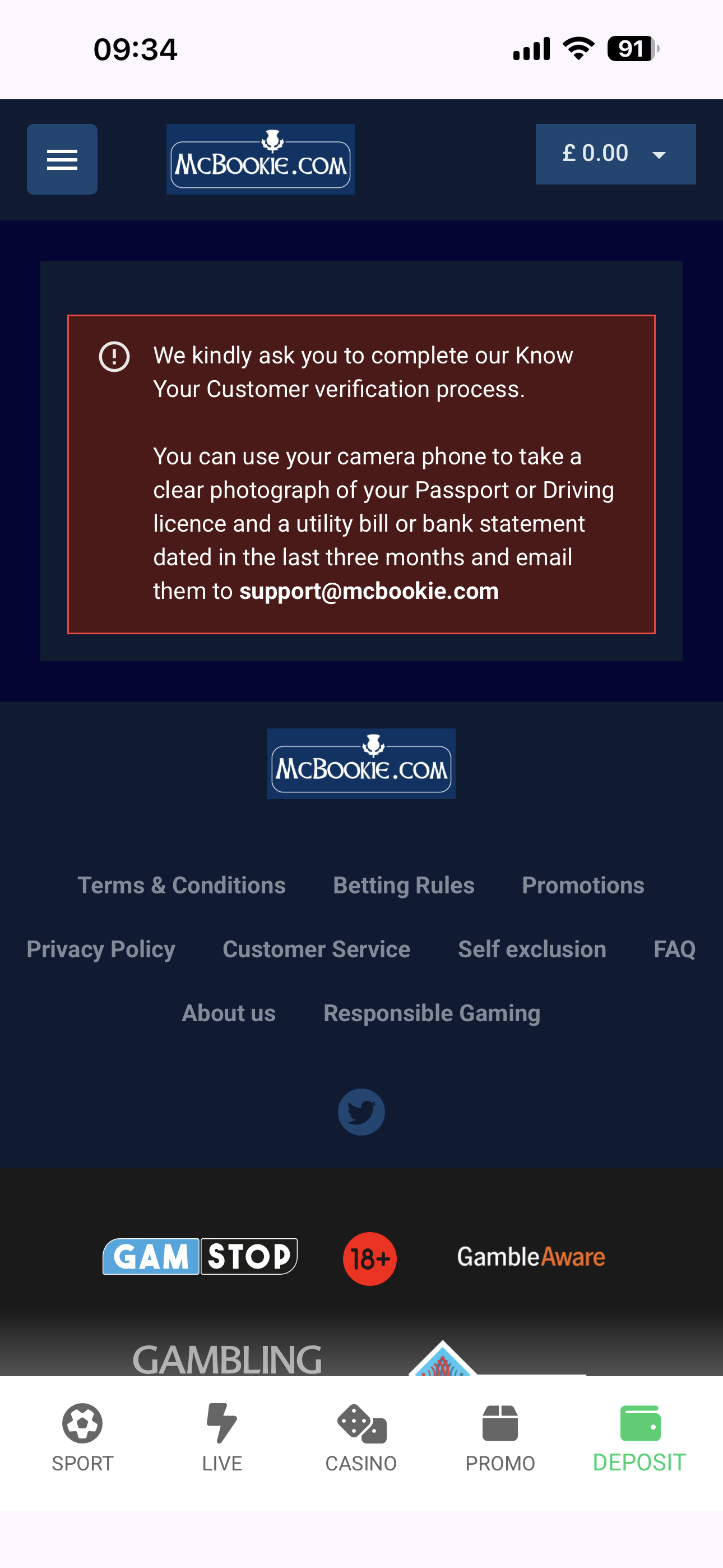 McBookie Verification