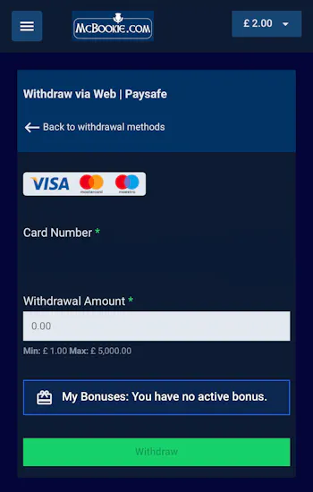 McBookie Withdrawal 3