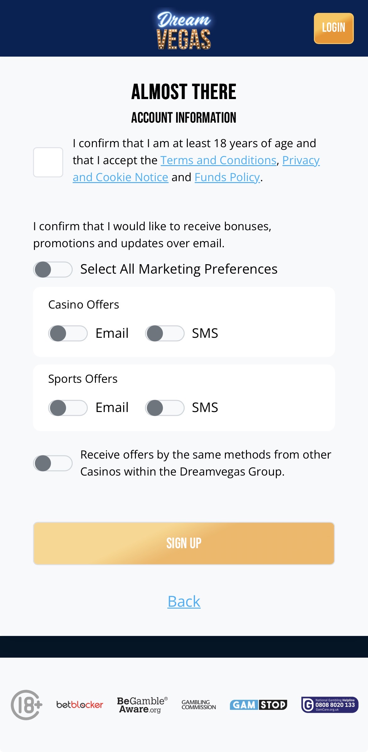 Dream Vegas App Sign Up 4