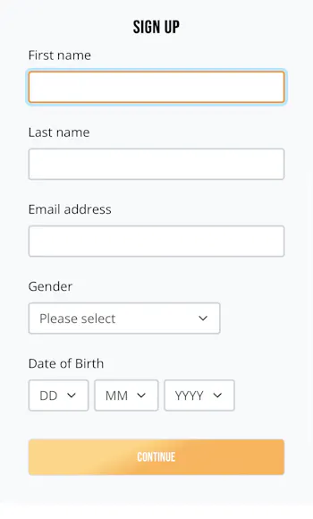 Dream Vegas App Sign Up 1
