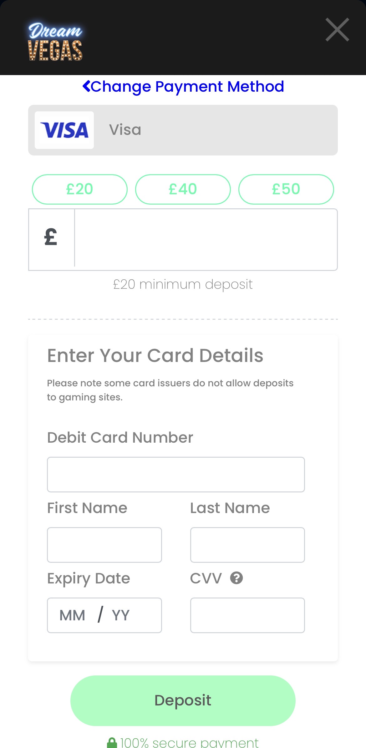 Dream Vegas App Deposit 3