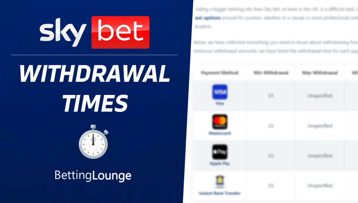 Sky Bet withdrawal time