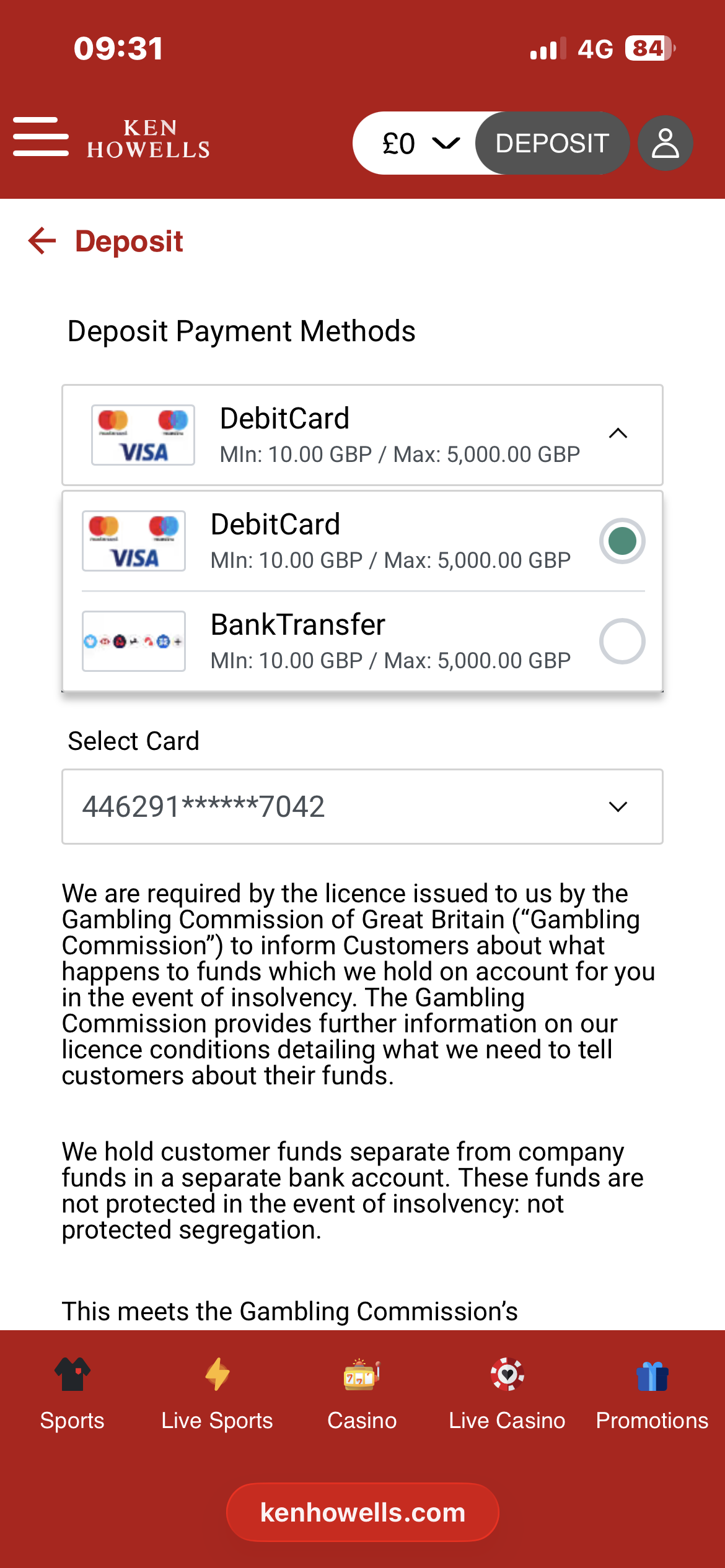 Ken Howells deposit cashier