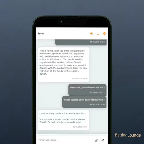 skrill withdrawal issue at casimba