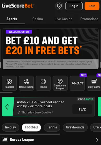 LiveScore Bet Sportsbook