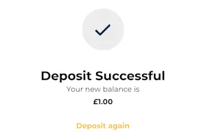 Pricedup £1 deposit successful
