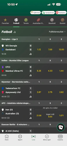 Bet365 app fotboll
