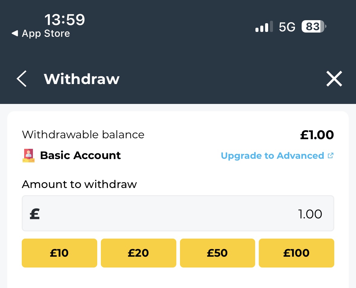 BetWright withdrawal £1 success