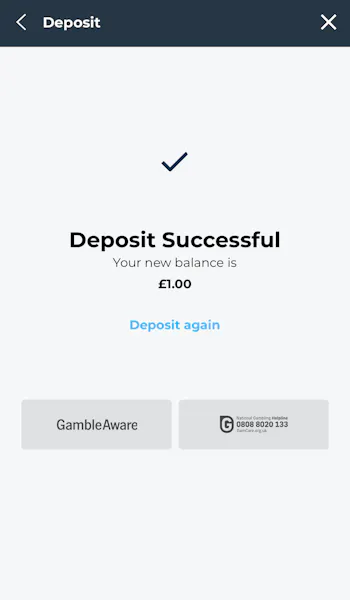 BetWright deposit £1 successful