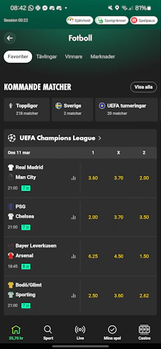 Bet365 fotbollsutbud
