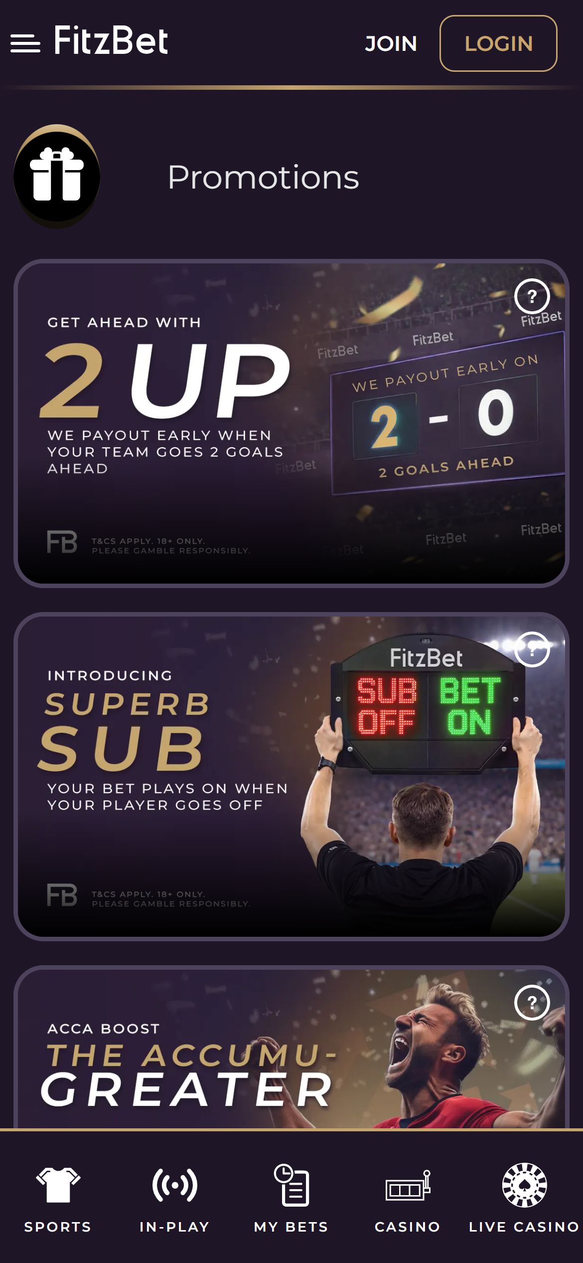 FitzBet promotions