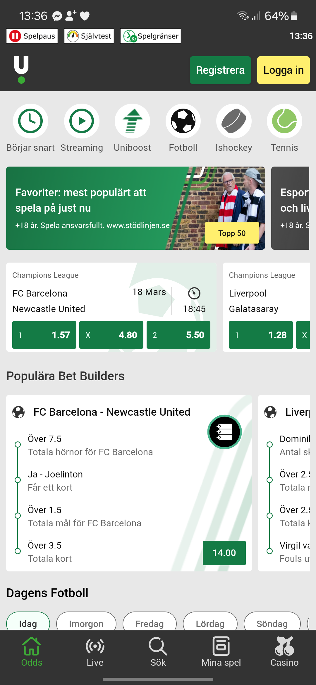 Unibet registrering 1