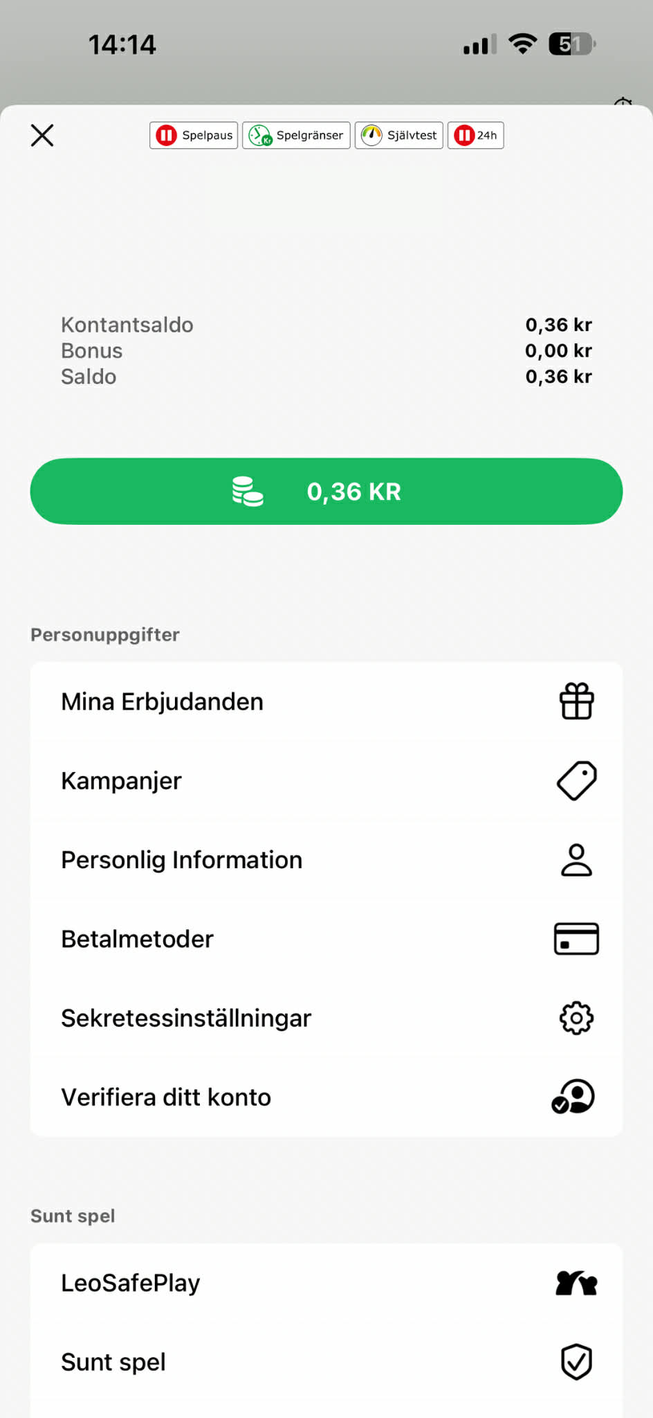 Insättning - LeoVegas 2