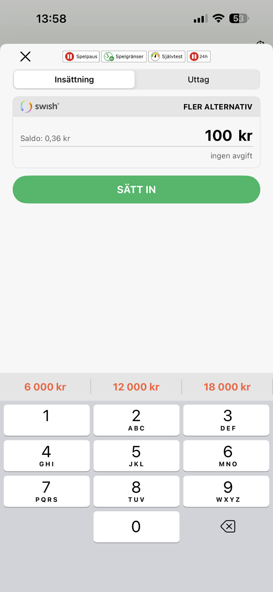 Insättning - LeoVegas 3