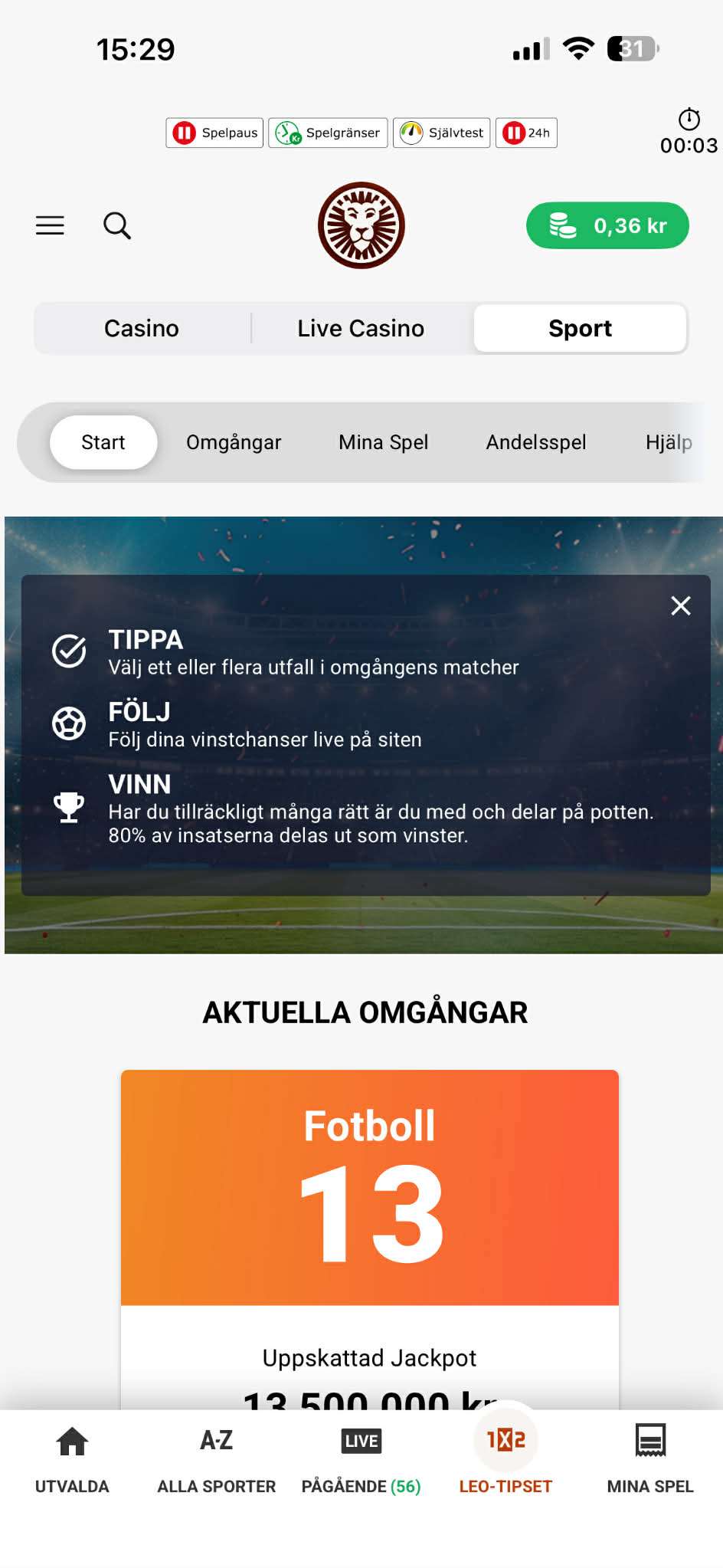 Leo-tipset - LeoVegas 1