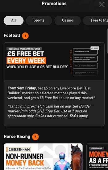 LiveScore Bet Promotions