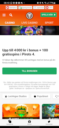 LeoVegas hem Android