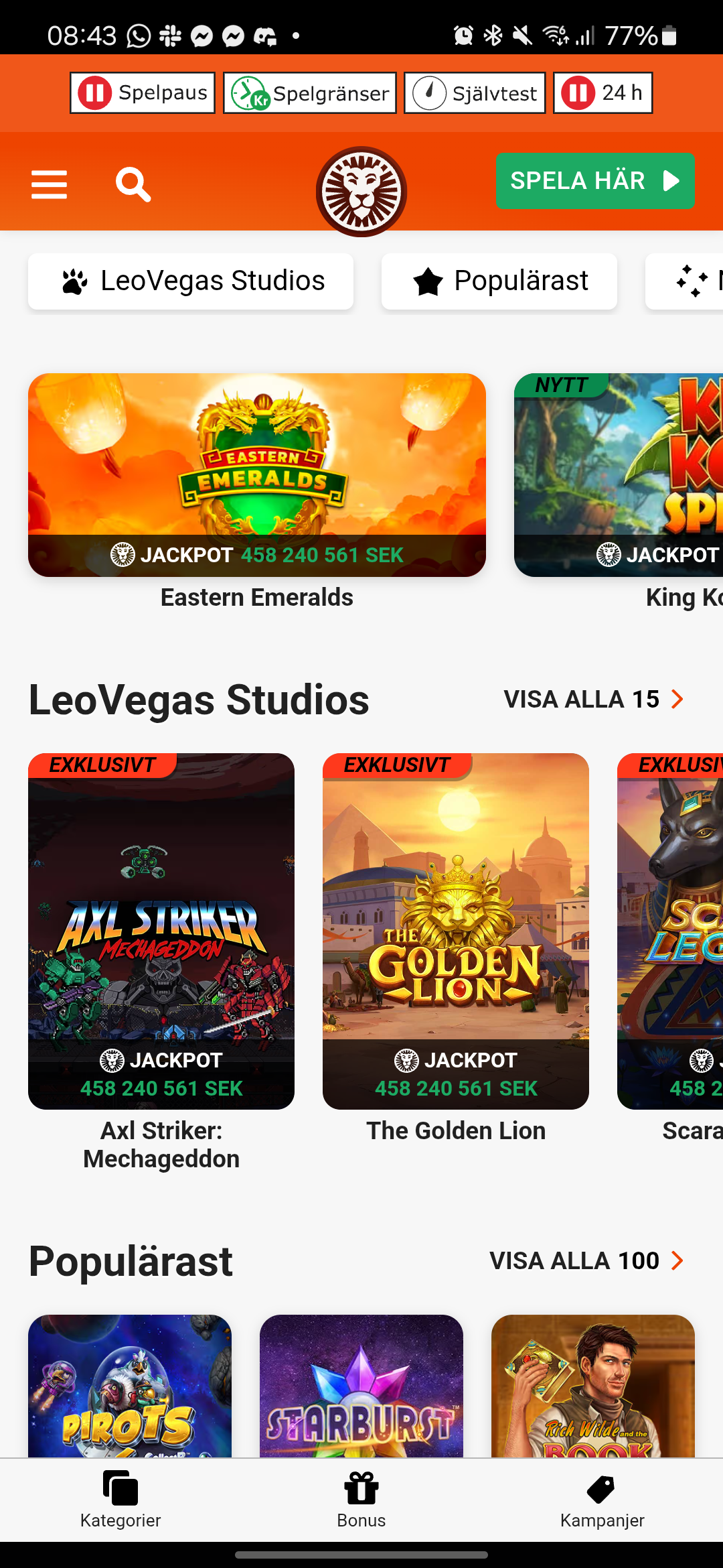 LeoVegas casino Android
