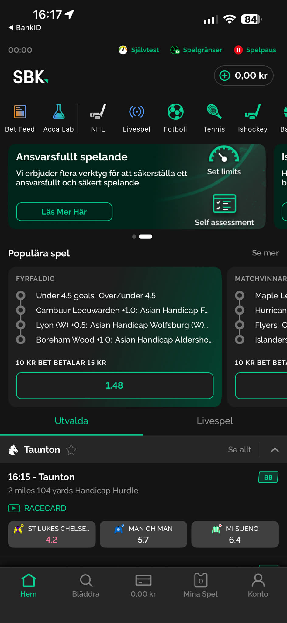 Ansvarsfullt spelande - SBK 1