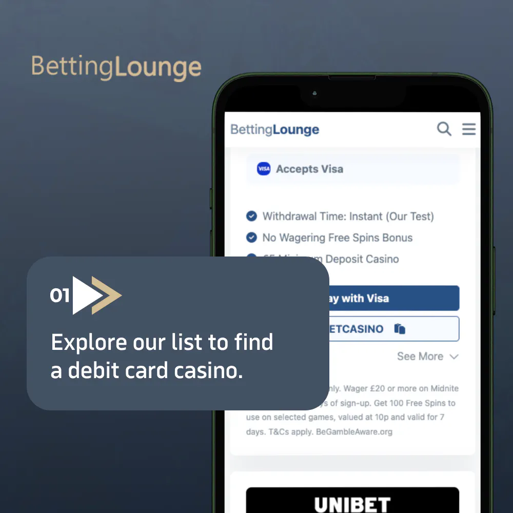 how to deposit with debit cards: step 1