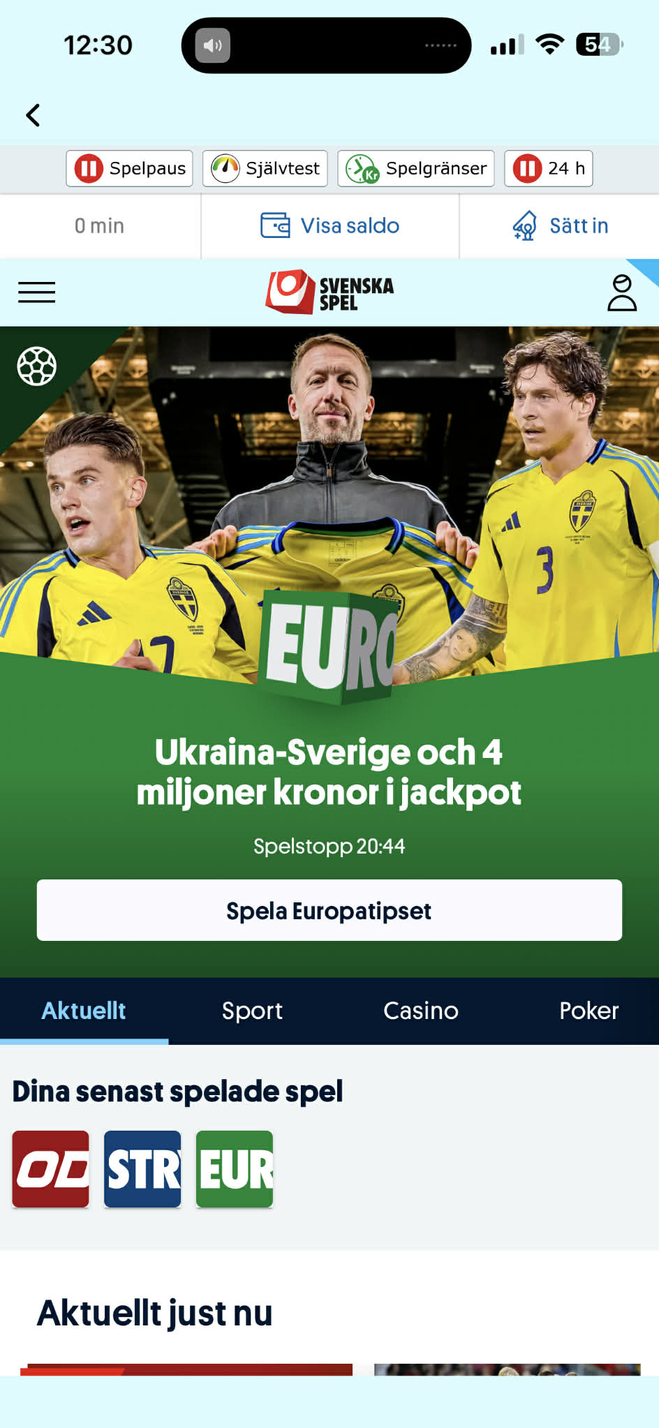 Insättning - Svenska Spel 1