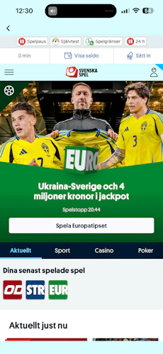 Insättning - Svenska Spel 1