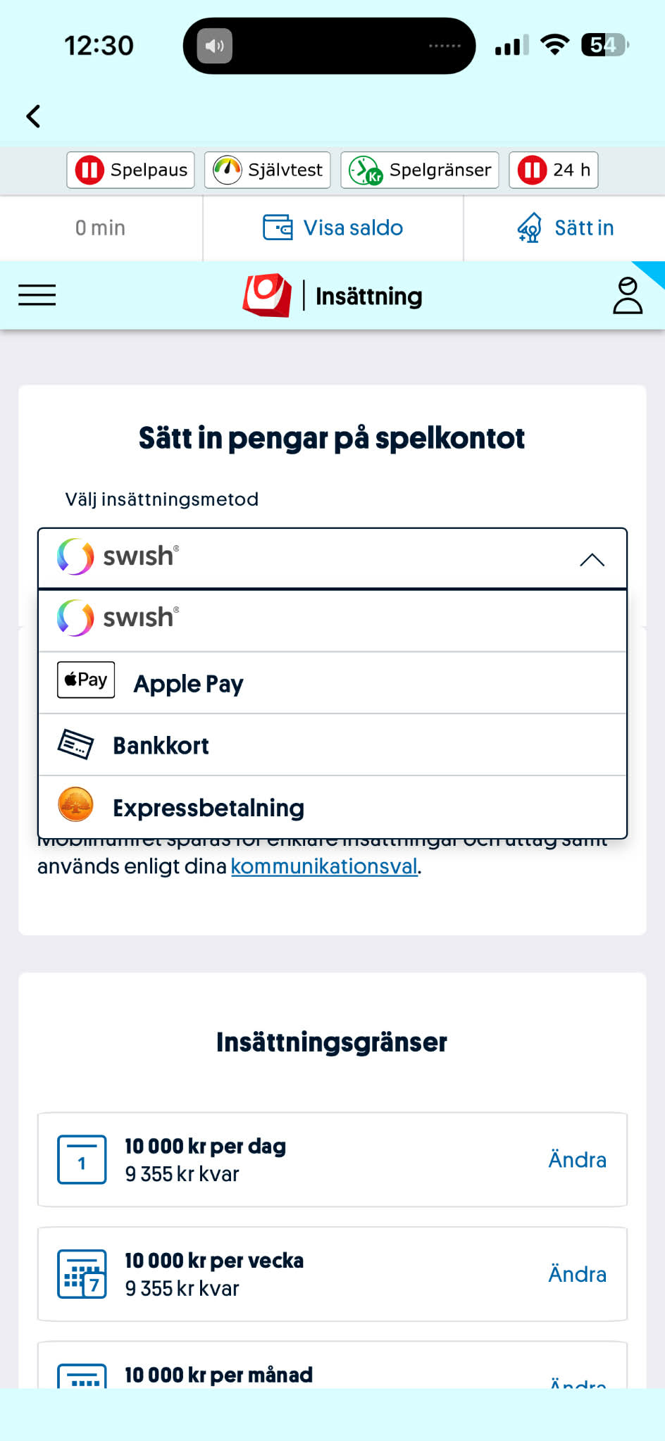 Insättning - Svenska Spel 2