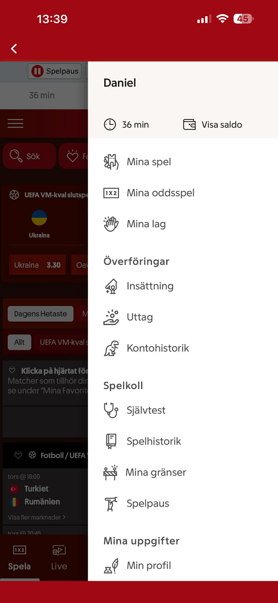 Uttag - Svenska Spel 2