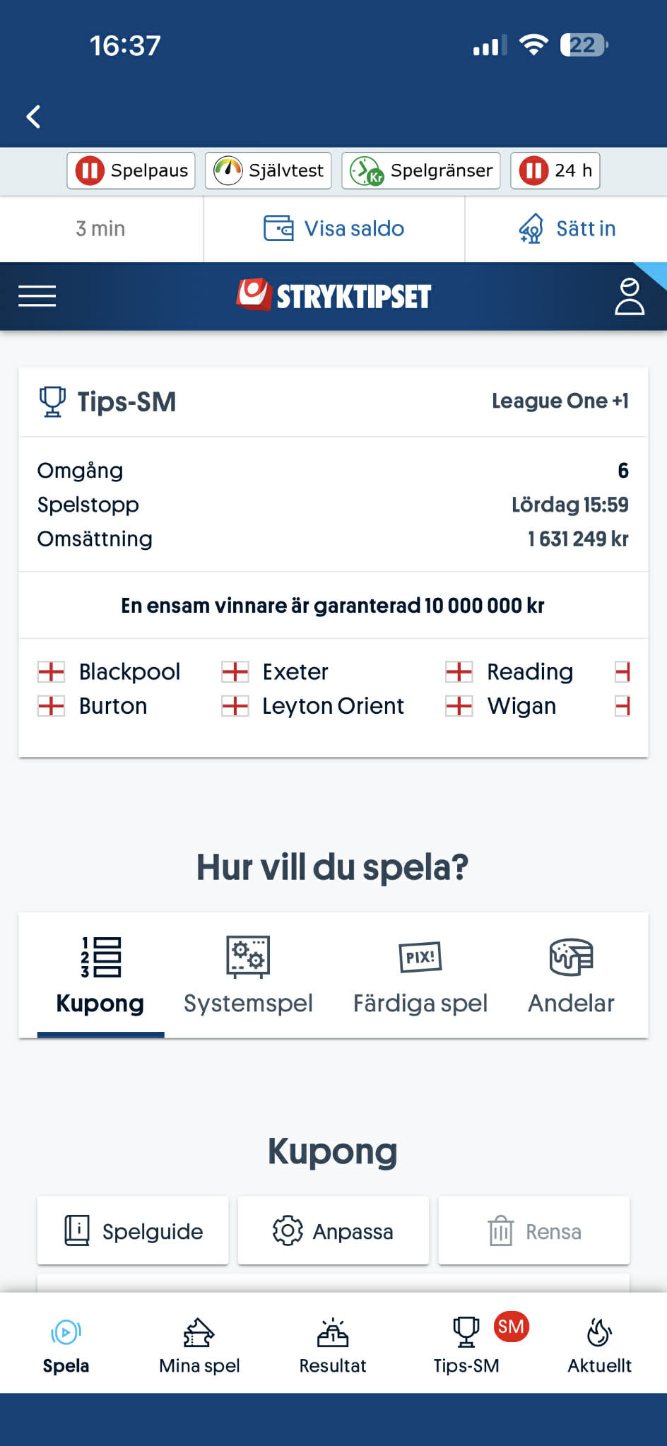Stryktipset - Svenska Spel 1