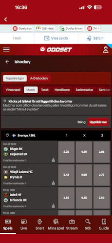 Hockeyutbud - Svenska Spel 1