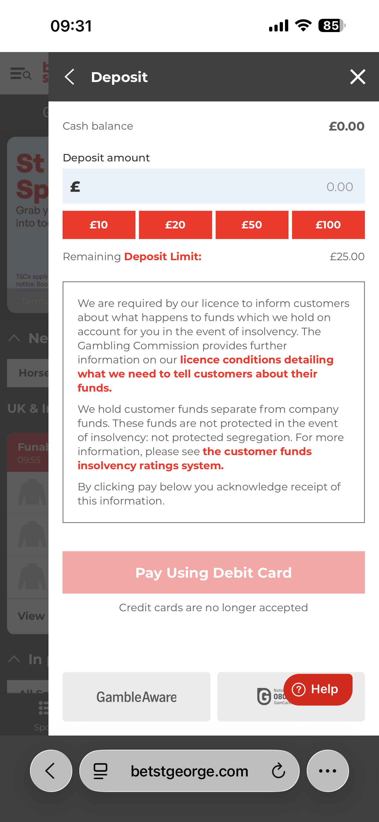 Bet St George Deposit 1