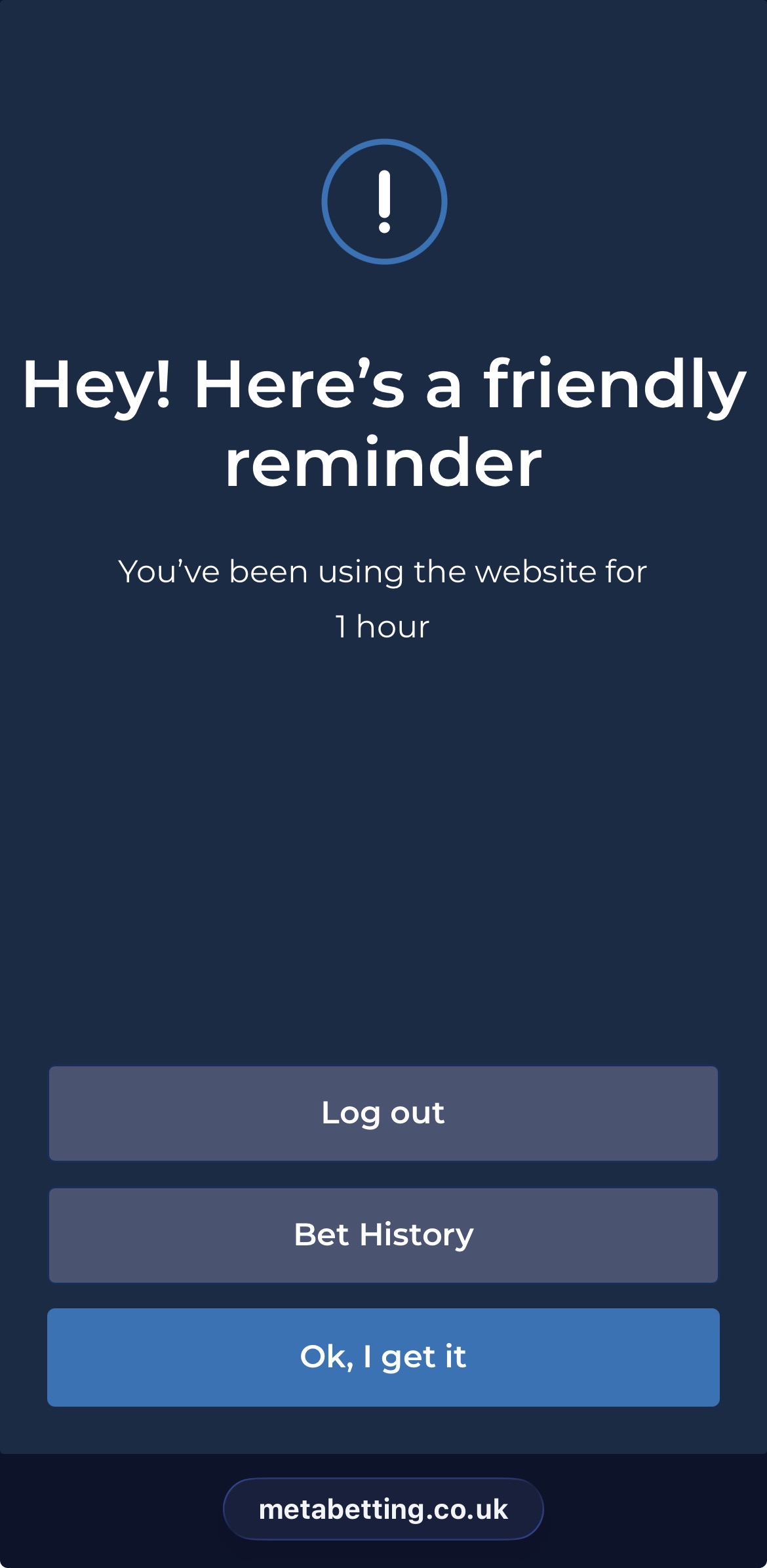 Meta Betting Time Reminder