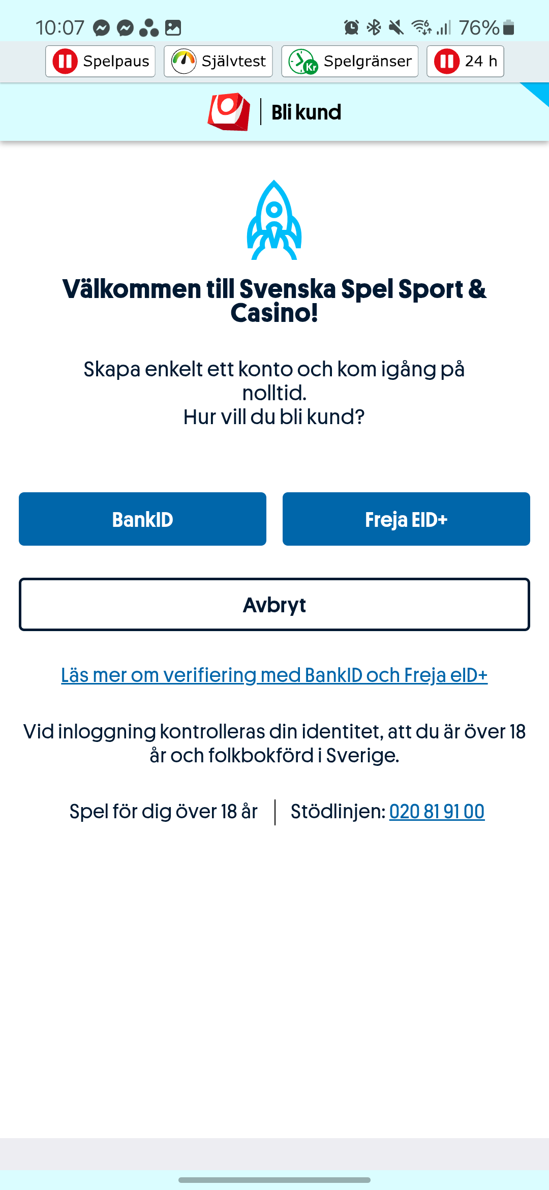 Svenska Spel registrering 2