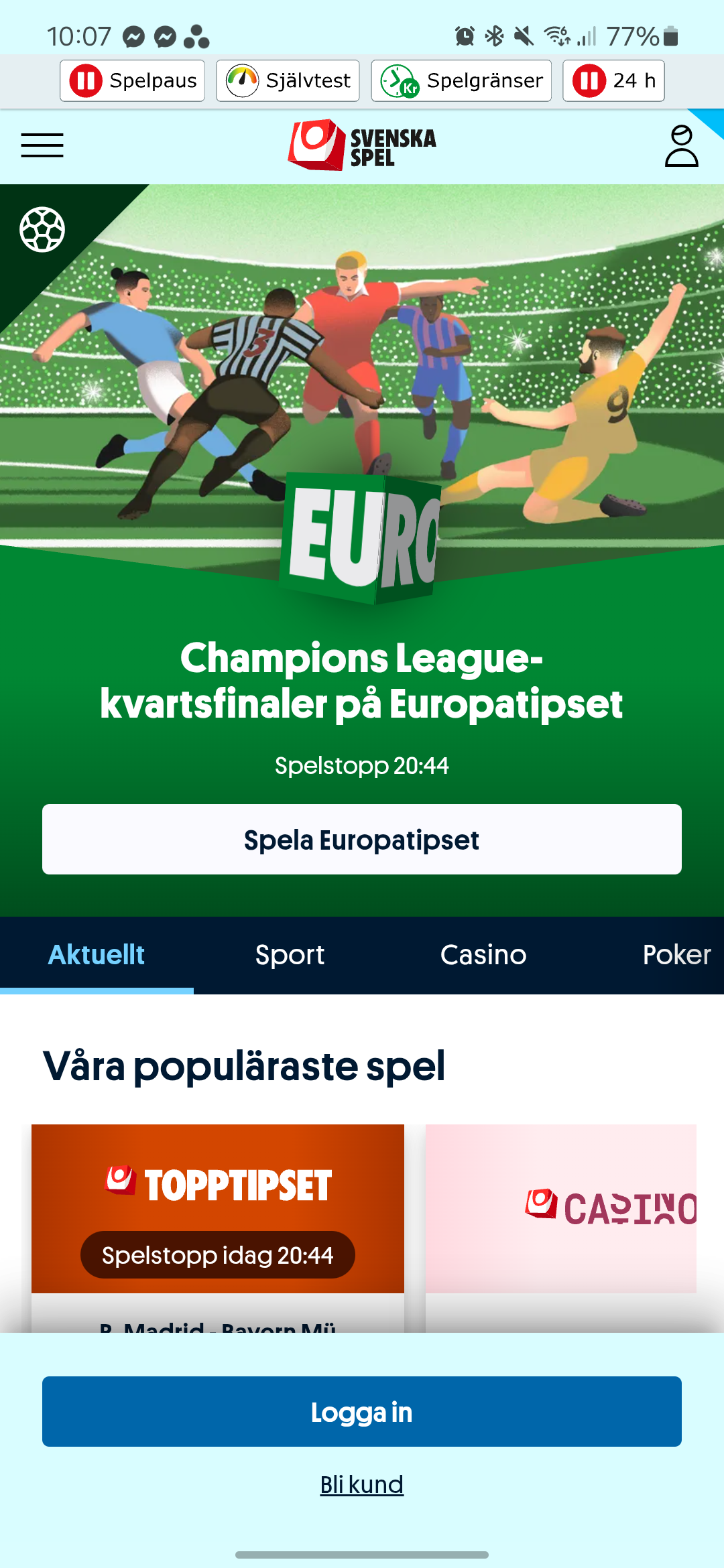 Svenska Spel registrering 1